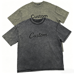 เสื้อยืดคอตตอน 100% ทรงโอเวอร์ไซส์ หนัก 250GSM ล้างสีแบบวินเทจ สกรีนโลโก้ได้ตามต้องการ สำหรับผู้ชาย - Product Image 1