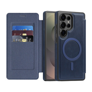 Étui de téléphone en cuir magnétique pour Samsung Galaxy <span class=keywords><strong>S23</strong></span> <span class=keywords><strong>Ultra</strong></span> S25 Plus S24 Plus S26 <span class=keywords><strong>Ultra</strong></span>, avec porte-cartes et rabat arrière - Product Image 1