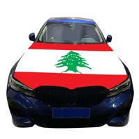 Housse de capot de voiture avec drapeau du Liban, housse de moteur de voiture avec drapeau, vente en gros, tissu élastique personnalisé, vente directe d'usine