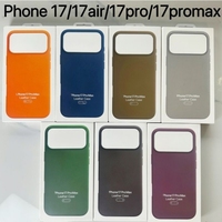 Étui de téléphone en cuir avec logo de marque original pour iPhone 17 Pro Max, coque magnétique compatible avec la charge sans fil, 17 Pro Max avec boîte
