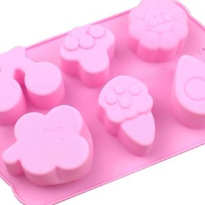 Moule à gâteau en silicone écologique à 6 cavités en forme de cerise et d'herbe, moules à bougies, moules à savon OEM/ODM, échantillon gratuit d'usine - Product Image 3