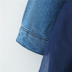 Bulk Wholesale Kids Clothing Denim Designer Masakali Lace Baby Girl Blue Dresses Pictures for Girls Model - Product Image 6