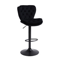 Tabouret de bar moderne en velours capitonné, réglable, avec base dorée, dossier haut, pivotant, repose-pieds stable, luxe, pour la maison, la cuisine, hauteur de comptoir
