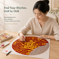 Kit de peinture diamant 5D sur le thème de la culture chinoise traditionnelle, avec diamants scintillants spéciaux pour une décoration porte-bonheur à la maison