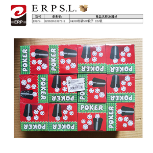 MNJ Poker Dice Set 12Pcs Plastic Red Box Durable Classic Game Dice for Adults - Product Image 2