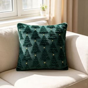 Elonna Cartoon Santa Grinch Embroidered Reusable Soft Faux Linen <b>Square</b> <b>Pillowcase</b> 45x45cm Christmas - Product Image 5