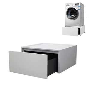 Meuble de rangement blanc <span class=keywords><strong>pour</strong></span> <span class=keywords><strong>machine</strong></span> <span class=keywords><strong>à</strong></span> <span class=keywords><strong>laver</strong></span>, <span class=keywords><strong>socle</strong></span> de buanderie <span class=keywords><strong>avec</strong></span> <span class=keywords><strong>tiroir</strong></span> de rangement <span class=keywords><strong>pour</strong></span> support de lave-linge et sèche-linge - Product Image 1