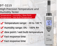 Higrómetro Digital DT-321S, Termómetro de Alta Respuesta, Monitor de Temperatura y Humedad del Aire para Inspección de Sistemas HVAC