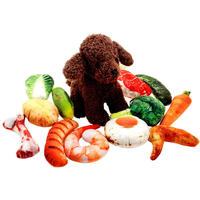 Jouets interactifs à mâcher pour chiens, best-sellers, en peluche super douce, en forme de légumes, pain, viande, rembourrés en coton PP, avec sonnette