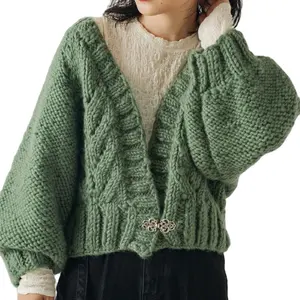 GUOOU, оптовая продажа, разноцветные зимние женские кардиганы, женский свитер, вязаный кардиган