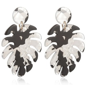 Boucles <span class=keywords><strong>d</strong></span>'oreilles goutte <span class=keywords><strong>d</strong></span>'eau en forme de feuille, bijoux en résine acrylique, personnalisés - Product Image 4