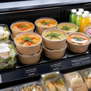Conteneur <span class=keywords><strong>alimentaire</strong></span> rond jetable en papier kraft avec rebord, capacité 1300 ml, pour hamburger, sandwich, salade, qualité commerciale - Product Image 1