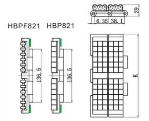 Sabuk konveyor plastik Modular atas Roller <span class=keywords><strong>Top</strong></span> HBP821 - Product Image 5