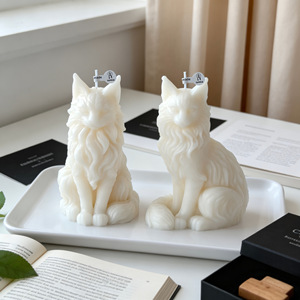 Bougie parfumée en cire de soja faite à la main, sculptée en 3D, représentant un chat Maine Coon, pour l'aromathérapie, décoration intérieure, cadeau de fête - Product Image 4