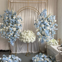Fournitures de décoration de mariage IFG arc de fleurs artificielles bleu clair et blanc pour Noël Saint Valentin Nouvel An