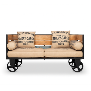 Phòng khách công nghiệp <span class=keywords><strong>sofa</strong></span> Hai ghế <span class=keywords><strong>Sofa</strong></span> giường với khung gỗ hiện đại phong cách Châu Âu - Product Image 1