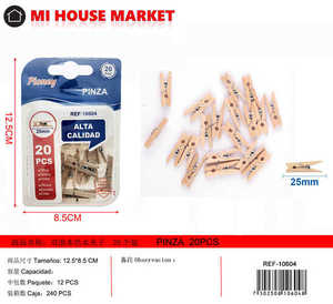 Pioney Mollette per Bucato in Legno 25mm 20 Pezzi Naturali per Lavanderia - Product Image 1