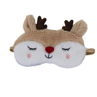 Masques de sommeil pour les yeux en peluche douce et amusante avec des animaux de dessin animé mignons, rennes de Noël, bandeau pour les yeux, Père Noël, bonhomme de neige, pour la maison, les fêtes, les voyages