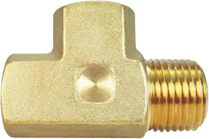 Conexión de tubería de latón en T de latón forjado 1/4 "x 1/4" x 1/4 "Tubo hembra NPT de 3 vías NPT hembra