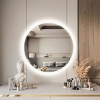 Commande en gros de 300 unités, table de maquillage murale flottante en bois avec miroir et tiroirs