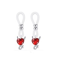 Anneau de téton fantaisie non-perçant en acrylique réglable avec pendentif cœur et papillon en alliage, bijou corporel sensuel pour femme, idéal pour les soirées