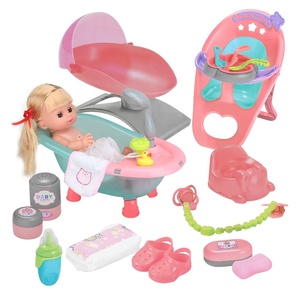 <span class=keywords><strong>3</strong></span> in 1 accessori realistici e giocosa vestire Set di bambole con vasca e seggiolone giocattolo per bambine Set di bambole per bambini - Product Image 4