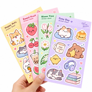 Hojas de Papel PVC Transparentes con Holograma, Recortadas a Troquel, Personalizadas, con Lámina Dorada, Hoja de Adhesivos A5 - Product Image 1