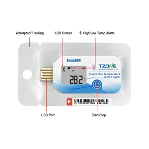 One-Time Use USB Temperature Recorder Quick And Convenient Humidity Data Loggers With OEM And ODM Customization Support