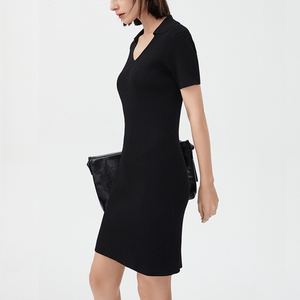 Nhà Máy Tùy Chỉnh Bán Buôn Phụ Nữ Xoắn Dây Dệt Kim Ngắn Tay Áo Ăn Mặc Mỏng Sexy Phong Cách V Thiết Kế Cổ Dệt Kim Áo Len - Product Image 5