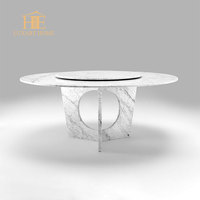 Table à manger ovale en marbre bleu galaxie de haute qualité, design unique en pierre naturelle moderne, sur mesure, avec base solide