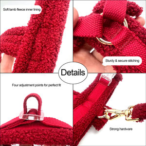 Fabricant d'emballages personnalisés avec logo, veste pour animaux de compagnie en fourrure sherpa douce et bouclée, <span class=keywords><strong>harnais</strong></span> rembourré pour chien, ensemble laisse pour la promenade quotidienne - Product Image 3