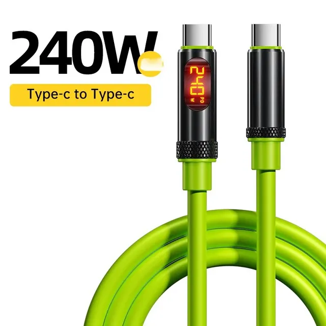 USB C to Type C Data Cable 240W 6A Dual Type-C Digital Display Wire Cord for IPhone 16 Samsung Mi Quick Transfer Charging Cable