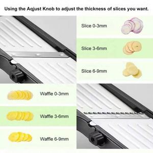 Multi-Function <b>Kitchen</b> <b>Gadgets</b> Manual Vegetable Slicer Adjustable Mandoline Slicer Cutter Stainless Steel Vegetable Chopper - Product Image 5