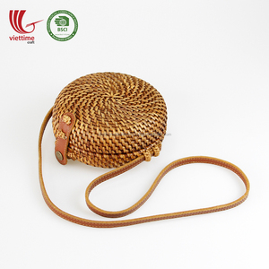 Nueva Bolsa redonda de ratán Natural con tela en el interior según lo solicitado, venta al por mayor - Product Image 6