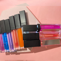 Huile Repulpante pour Lèvres à Lumière LED en Gros, Végétalienne, Tube de Gloss à Lèvres LED avec Miroir et Logo Personnalisé, Huile Gloss Pailletée
