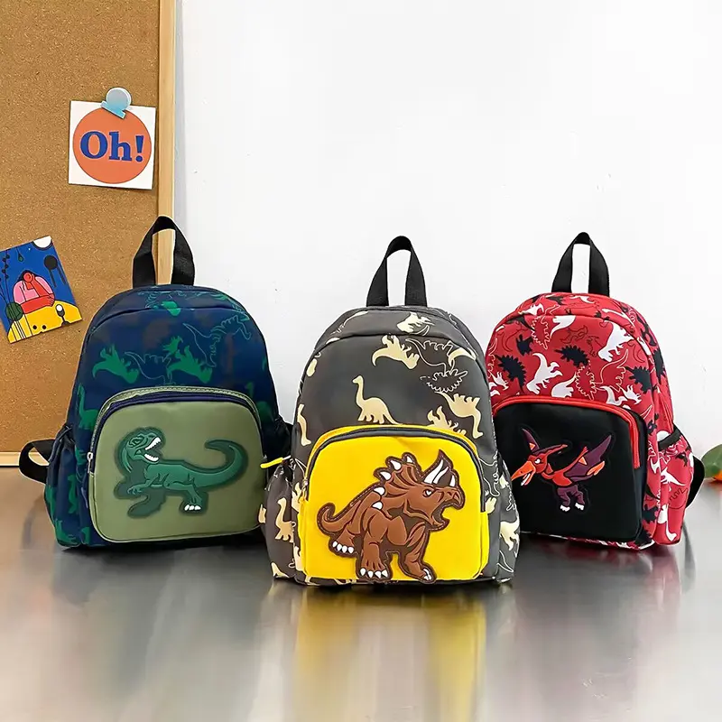 Vente en gros de nouveau sac d'école dinosaure pour enfants sac à dos imprimé mignon de dessin animé pour enfants pour garçons et filles