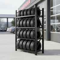 Étagère de stockage de pneus industriels, unité de rayonnage en acier durable, installation facile pour l'organisation des entrepôts et des ateliers