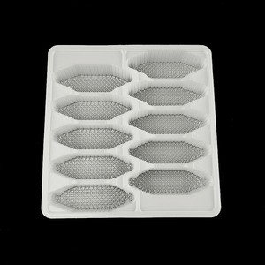 10 lưới thân thiện với môi nhựa dùng một lần bánh bao khay PP hình chữ nhật chia hộp cho thực phẩm kẹo bánh bao bì - Product Image 4