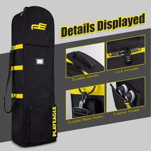 PLAYEAGLE <span class=keywords><strong>Sac</strong></span> <span class=keywords><strong>de</strong></span> <span class=keywords><strong>voyage</strong></span> <span class=keywords><strong>de</strong></span> <span class=keywords><strong>golf</strong></span> pliable personnalisé avec roues Housse en nylon léger pour le transport en <span class=keywords><strong>avion</strong></span> Protéger les clubs <span class=keywords><strong>de</strong></span> <span class=keywords><strong>golf</strong></span> - Product Image 4