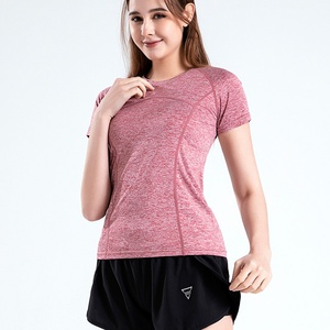 Camiseta Deportiva para Mujer, Ecológica, Transpirable, Ajustada, de Secado Rápido, con Logotipo Personalizable, Cuello Clásico Básico, para Correr, Yoga, Uso Diario - Product Image 3