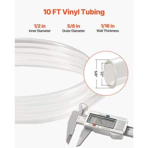 ท่อพีวีซี10FT ใสไวนิล DB 1/2 \ "id x 5/8 \" OD ท่ออ่อนแรงดันสูง6มม. พื้นผิวเรียบหนายาว100เมตร - Product Image 2