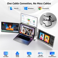 Moniteur d'Extension Triple Écran 15,6" pour Ordinateur Portable, Écran Portable USB-C pour MacBook, PC, Gaming, Multitâche et Productivité Professionnelle
