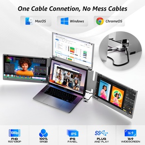 15.6 "ba màn hình máy tính xách tay Extender màn hình, xách tay USB-C hiển thị cho MacBook, PC, chơi game, đa nhiệm, năng suất kinh doanh - Product Image 2
