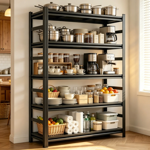 <span class=keywords><strong>Étagère</strong></span> de rangement métallique robuste à 5 niveaux, réglable, <span class=keywords><strong>pour</strong></span> cuisine, garde-manger, micro-ondes, <span class=keywords><strong>cafetière</strong></span> - Product Image 1