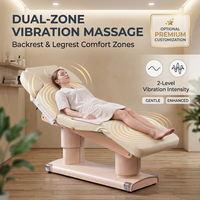 Table de massage électrique à 4 moteurs, couleur personnalisée, base en bois grainé, levage par moteur puissant, lit de spa et de bien-être pour salon