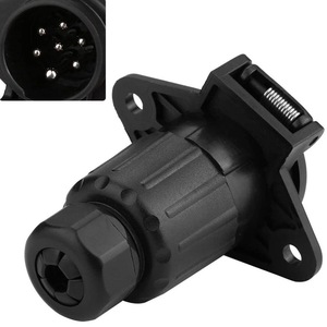 Enchufe de Remolque Kamtung de 7 Pines, Plástico, 24V, Cabeza Redonda, Universal, Negro, con Cubierta, para Sistemas Eléctricos de RV - Product Image 2