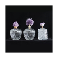 Conteneurs vides de luxe de bocal de sucrerie avec l'incrustation claire de cristal de quartz d'améthyste