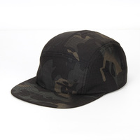 FF3849 Logotipo personalizado Senderismo Correr Campamento Gorra Camuflaje Gorra de béisbol de ala plana Camo Flat Bill 5 Panel Sombrero