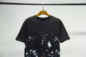 โรงงานดรอปชิป ขายส่งเสื้อผ้าสตรีทแวร์ คอกลม ลายจุด ผ้าถัก 100% คอตตอน 360 กรัม แขนสั้น ไฟ EL กระพริบ สำหรับผู้ชาย - Product Image 3