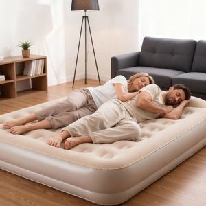 Современный комфортный портативный надувной матрас со встроенным насосом, мягкий, складной, для путешествий, спальни, улицы, парка, дома, мебели - Product Image 1